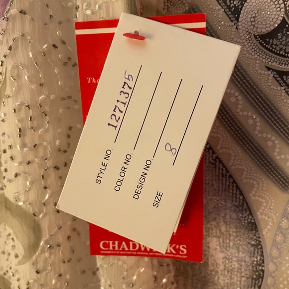 Laurence Kazar Ivory Beaded  Size 8. Full length. dress. New VINTAGE - Picture 5 of 16